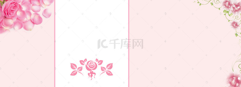 包包banner背景图片_女包促销季几何粉色花瓣banner