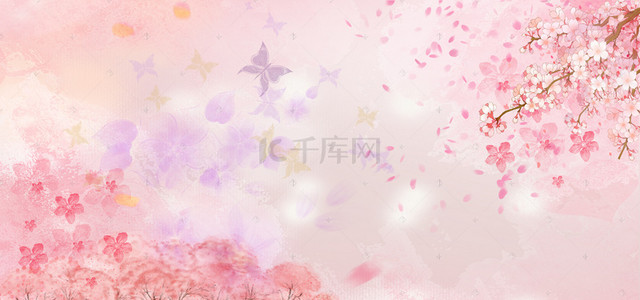 唯美婚背景图片_秋季家纺新品粉色鲜花banner