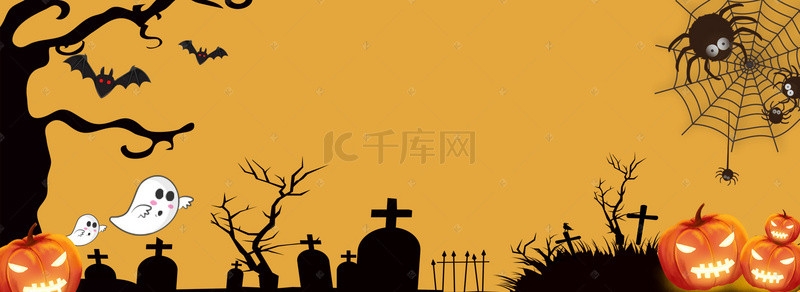 吸血鬼卡通背景图片_卡通万圣节banner