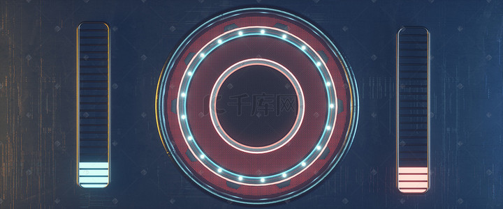 腾讯logo图背景图片_C4D科技产品展示logo充能场景