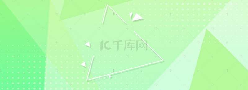 简约几何渐变绿色背景图片_立体扁平绿色渐变小清新banner