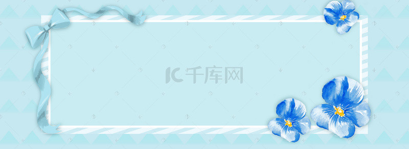 春季清新妇女节蓝色电商海报背景