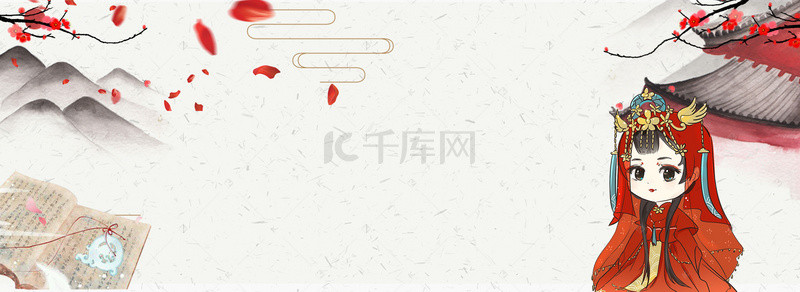 中国水墨风人物素材背景图片_中国风水墨电商海报背景