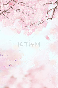 花海背景图片_粉色浪漫花海樱花花朵花瓣风景背景素材