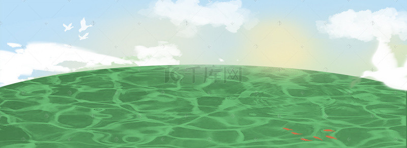 绿色的池塘背景图片_绿色的荷叶免抠图