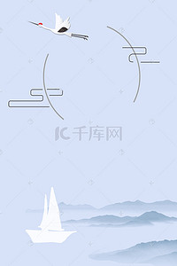 白色海鸥背景图片_商务企业形象帆船白色背景