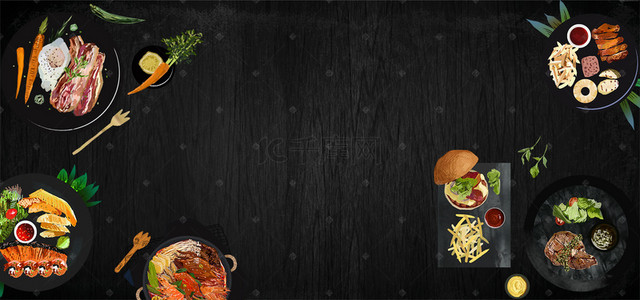 摄影banner背景图片_食物俯视背景Banner