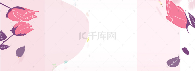 蔷薇花背景背景图片_夏季小清新粉色海报背景