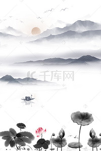 意境水墨山水玄关背景图片_中国风山水意境装饰画