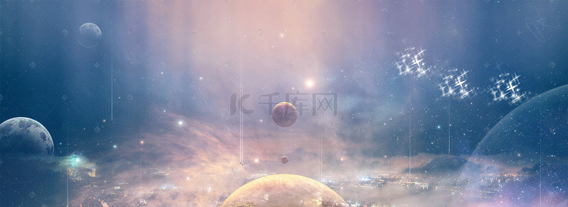 蓝色地球背景图背景图片_星空设计海报背景图