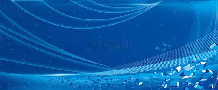 展板蓝色科技背景图片_创新科技企业会议背景banner