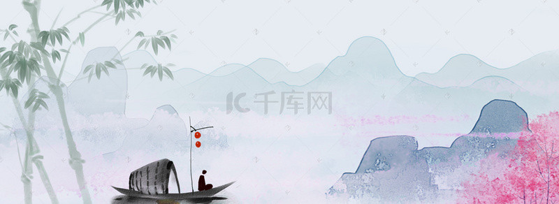 中国风柳树背景图片_水墨风浅色中国风文化背景