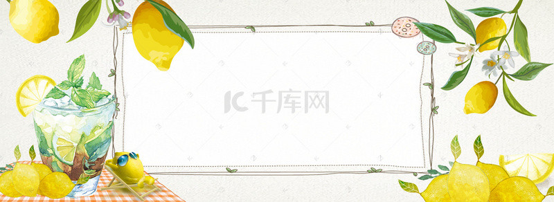 柠檬淘宝背景图片_唯美时尚柠檬banner海报背景