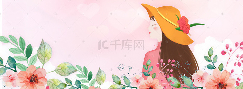 女生节花瓣背景图片_8妇女节女神节女人节女生节海报