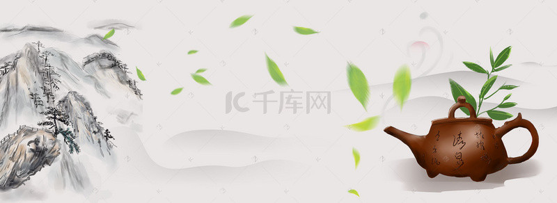 红茶素材背景图片_中国风茶叶促销海报背景素材