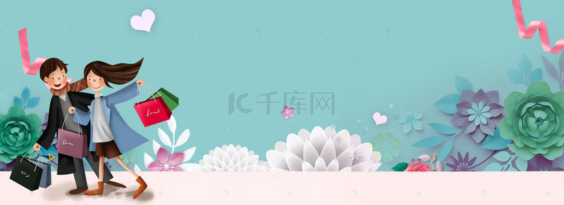 妇女节卡通背景图片_小清新浪漫妇女节banner背景