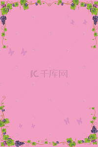 名士洋酒背景图片_水果花边藤蔓绿色海报背景素材