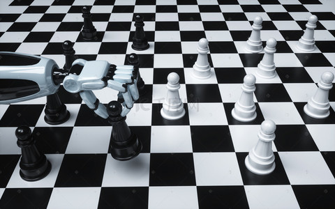 下棋背景背景图片_智能机器人下棋背景