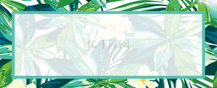 小清新植物绿色夏日淘宝banner