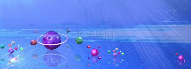 悬浮彩球背景图片_有趣的C4D立体星球电商淘宝背景