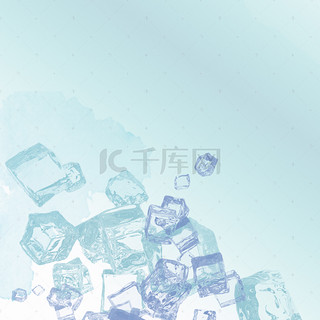 梦幻背景图片_梦幻虚化蓝色冰块平面广告