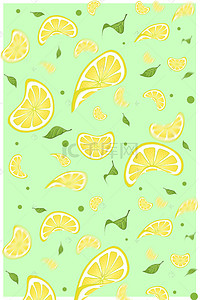 手绘柠檬平铺壁纸平面广告