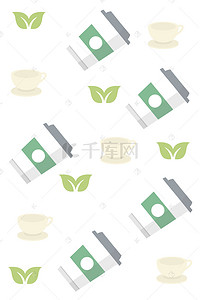 夏季叶子海报背景图片_抹茶饮品海报背景