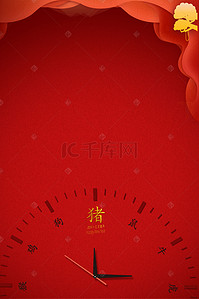 春节新年红色喜庆猪年背景图片_你好2019欢度春节背景素材