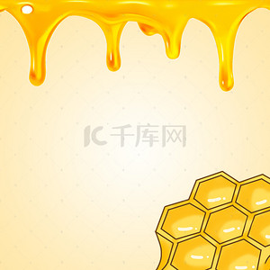 淘宝主图蜂蜜背景图片_简约蜂巢蜂蜜食品PSD分层主图背景素材