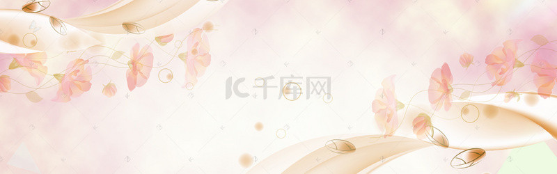 花朵标题背景图片_小清新花朵背景模板