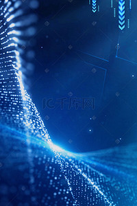 蓝色商业简约大气背景图片_简约大气商务电子科技粒子背景