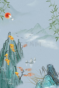 手绘中国风复古背景图片_插画手绘海报背景