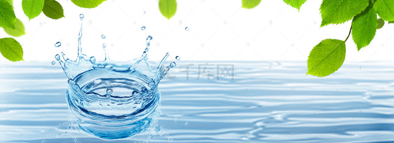 水波波纹背景图片_水面水纹水波水滴绿叶叶子绿色蓝色