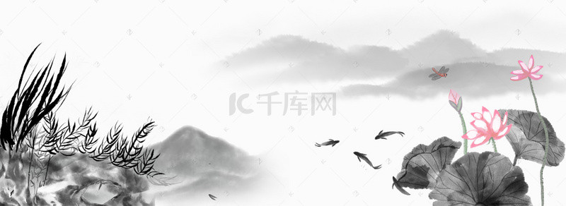 水墨强调背景图片_中国风唯美大气banner海报背景