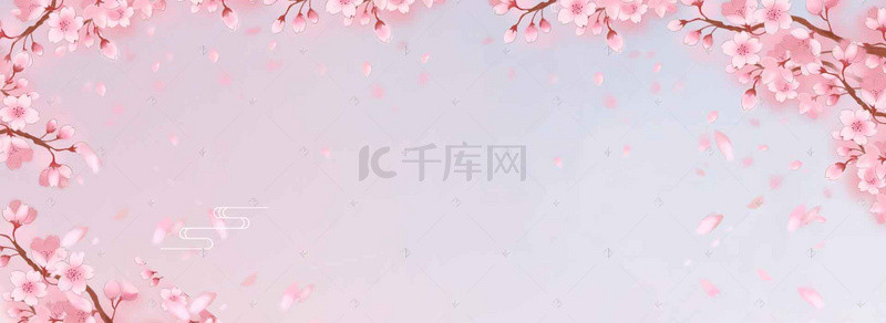 小清新背景图片_桃花节文艺小清新渐变粉banner