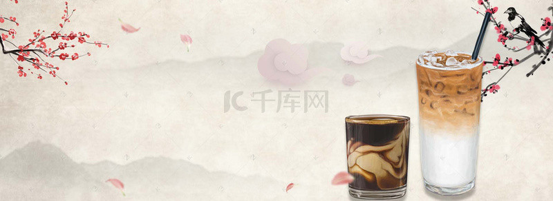 饮品中国风背景banner