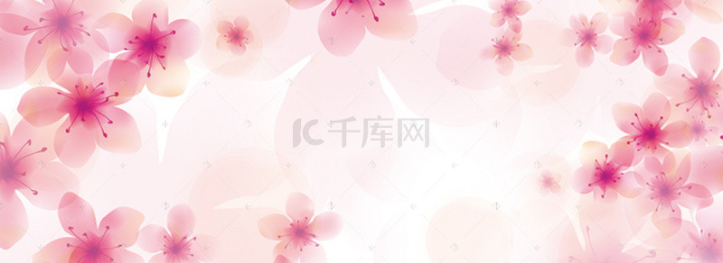 樱花、粉色、浪漫背景图片_樱花季浪漫唯美樱花底纹banner