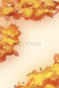 秋天背景素材背景图片_黄色枫叶H5背景素材