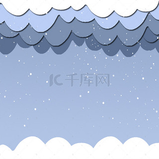 小雪背景图片_云中雪高处的寒冷卡通矢量几何背景