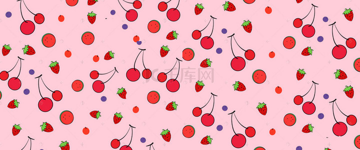 红色樱桃水果促销海报背景