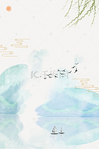 中古风画卷背景图片中国风简约背景