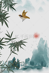 古风树枝背景图片_复古风灰色背景banner海报