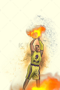 篮球比赛背景海报背景图片_热血篮球比赛海报背景
