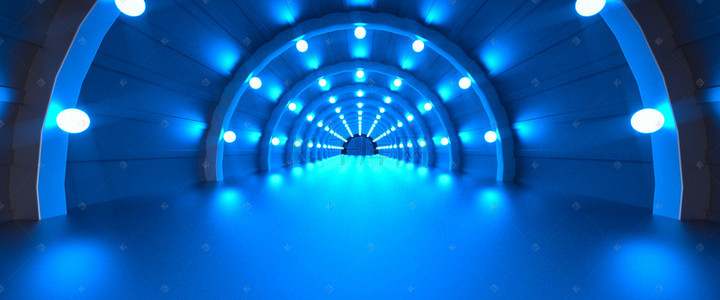未来风酷炫光感隧道空间