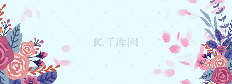 大气手绘花朵banner