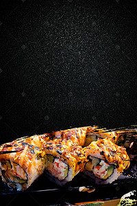日本料理美食背景背景图片_日本料理寿司美食海报PSD背景图