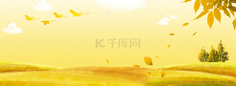 落叶秋天背景背景图片_创意合成秋天背景