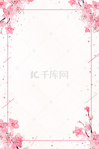 夏至粉色花束中国风海报背景