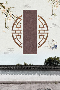 复古风线条背景图片_中国风窗花经典海报背景