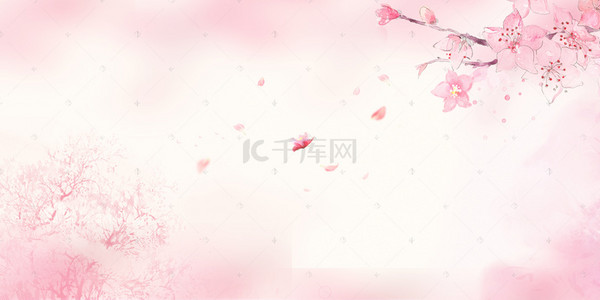 桃花花瓣背景背景图片_粉色唯美春季桃花海报背景